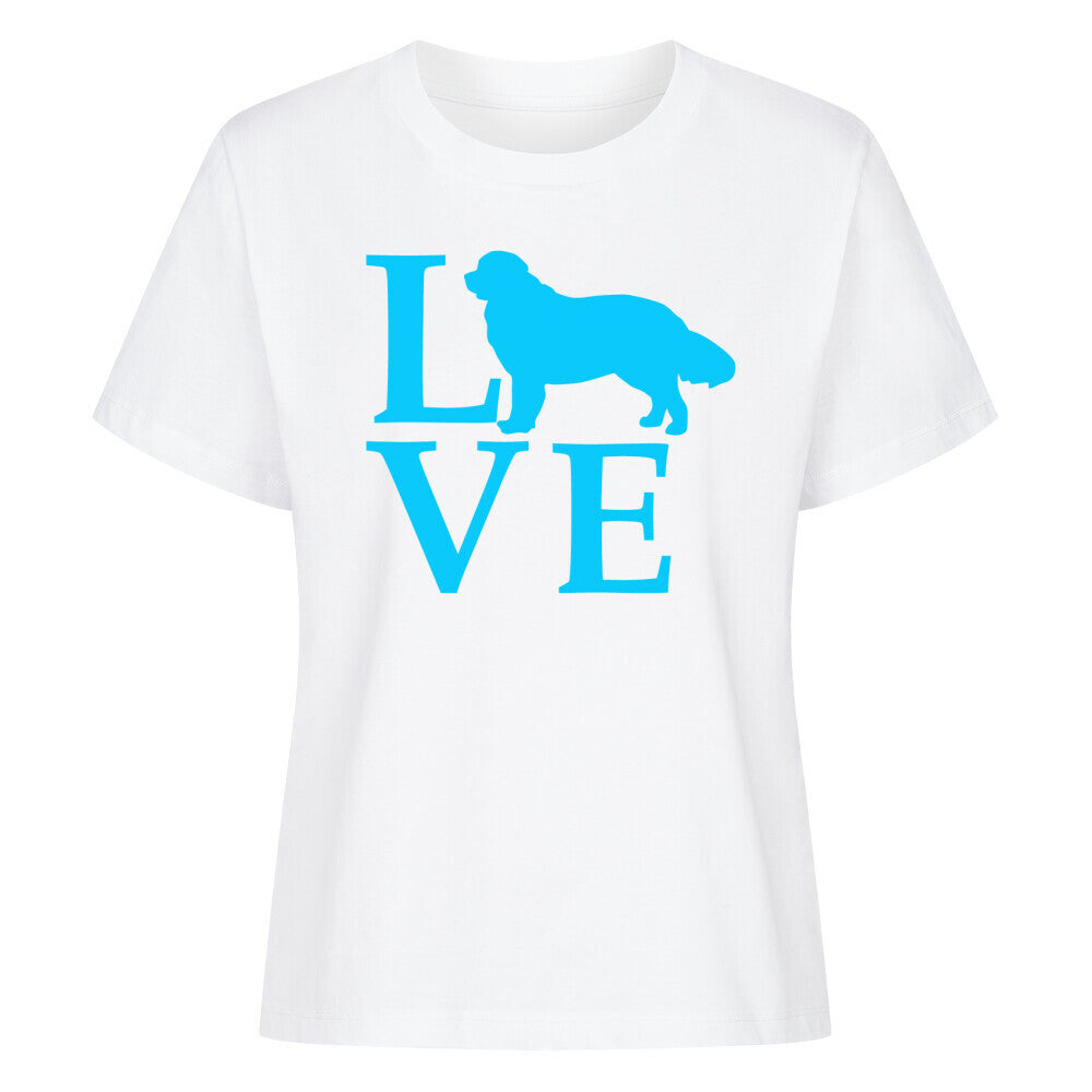 Premium Damen-Shirt "Neufundländer - Love" Weiß – hunde-shirt.de