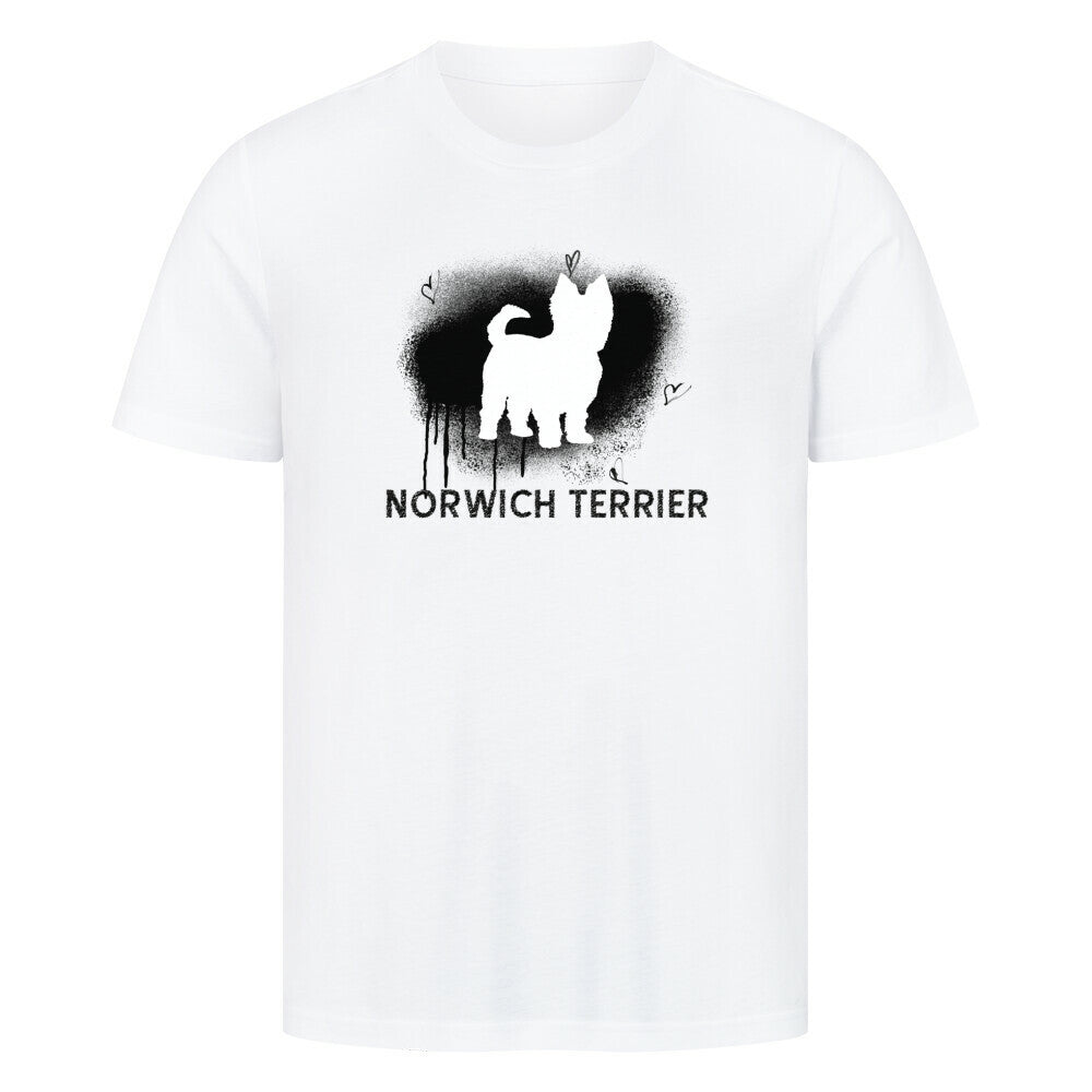 Premium T-Shirt "Norwich Terrier - Brush" Weiß – hunde-shirt.de