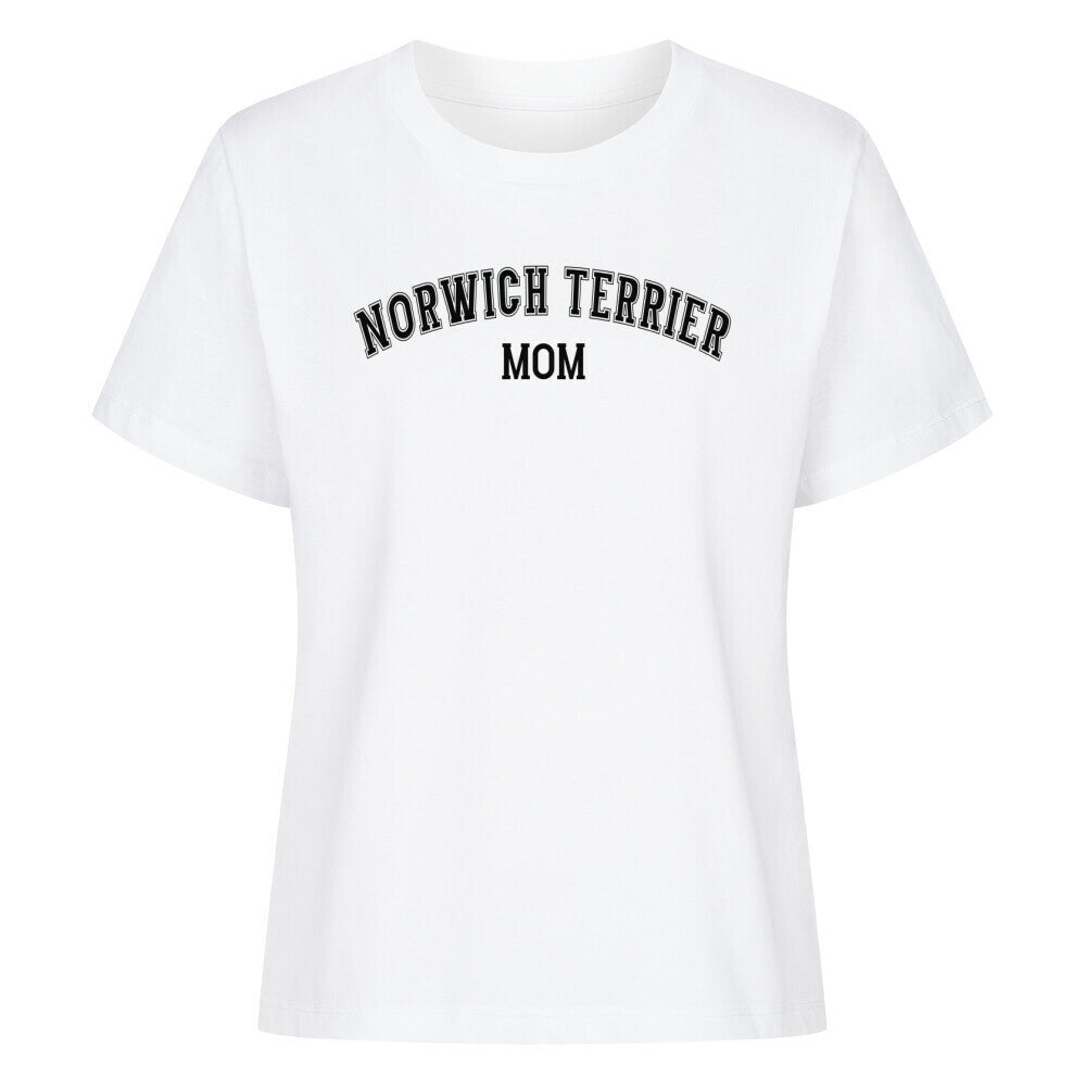 Premium Damen-Shirt "Norwich Terrier - MOM" Weiß – hunde-shirt.de