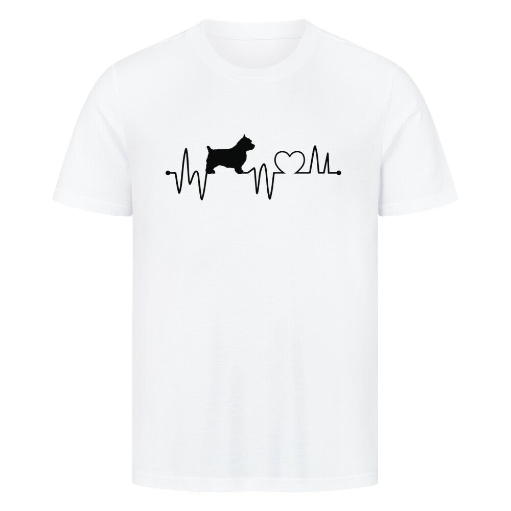 Premium T-Shirt "Norwich Terrier - Heartbeat" Weiß – hunde-shirt.de