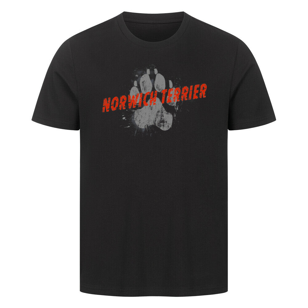 Premium T-Shirt "Norwich Terrier - PAW" Schwarz – hunde-shirt.de
