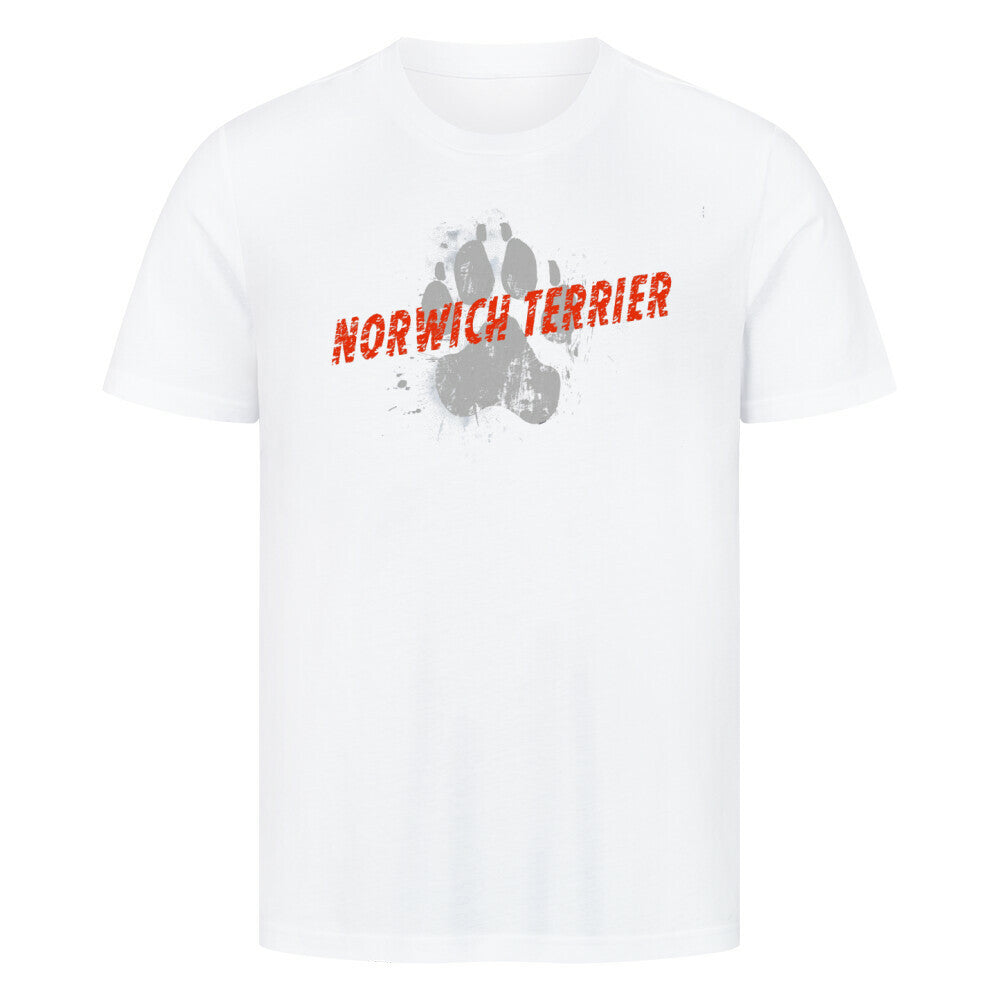 Premium T-Shirt "Norwich Terrier - PAW" Weiß – hunde-shirt.de