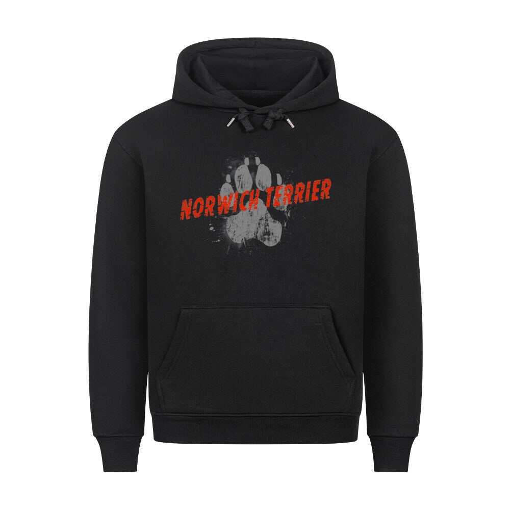 Premium Hoodie "Norwich Terrier - PAW" Schwarz – hunde-shirt.de