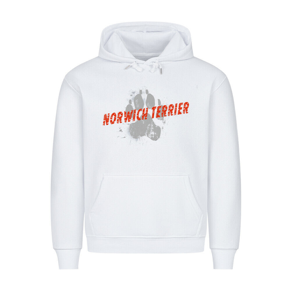 Premium Hoodie "Norwich Terrier - PAW" Weiß – hunde-shirt.de