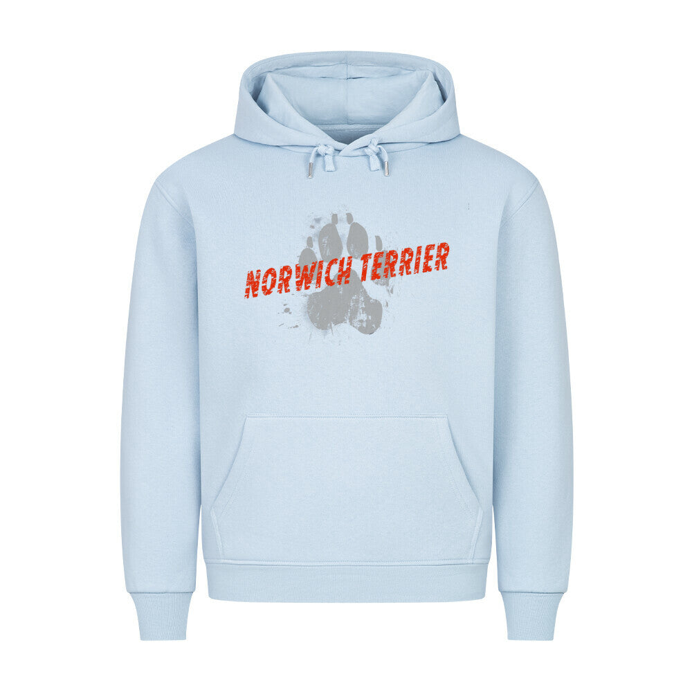 Premium Hoodie "Norwich Terrier - PAW" Babyblau – hunde-shirt.de