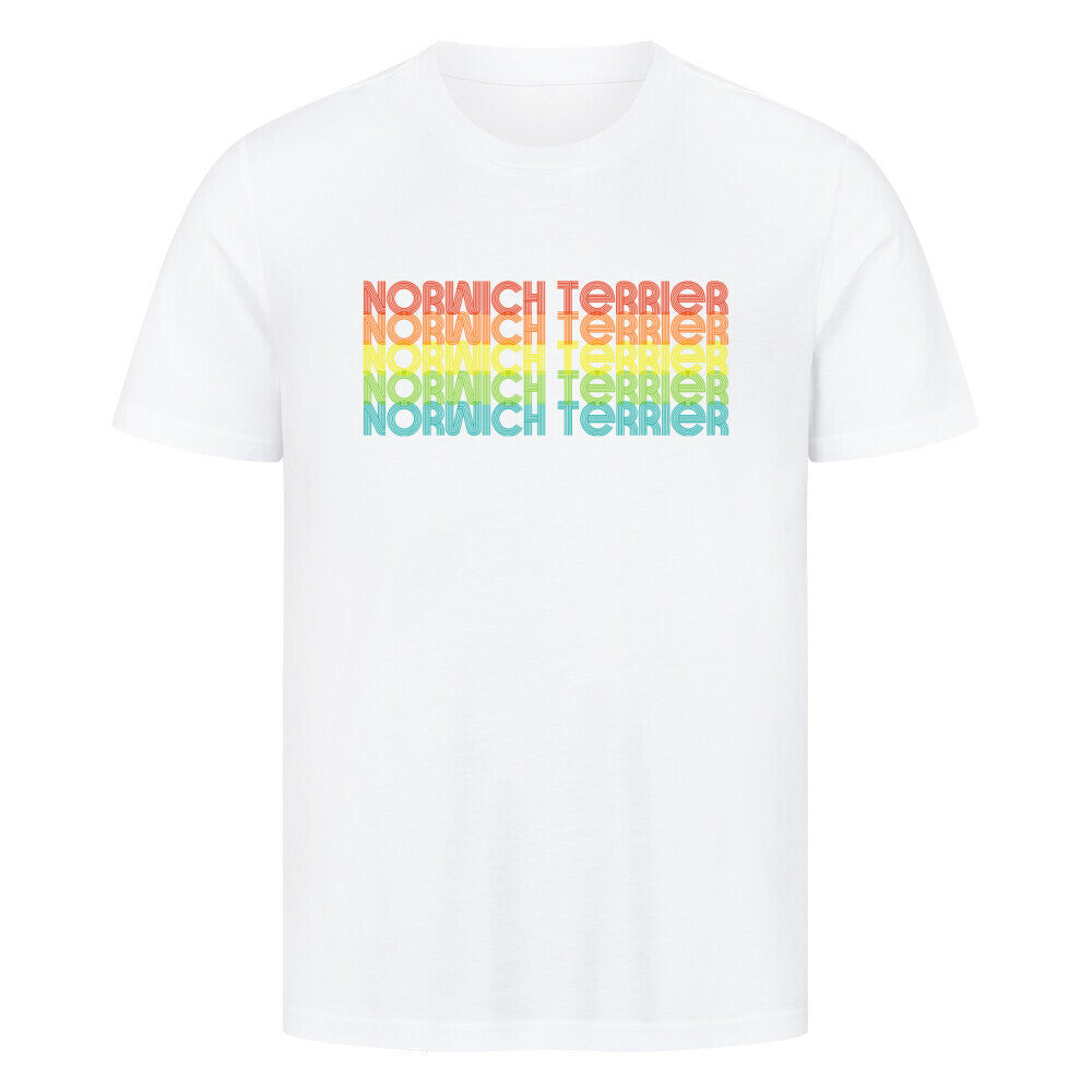 Premium T-Shirt "Norwich Terrier - RETRO" Weiß – hunde-shirt.de