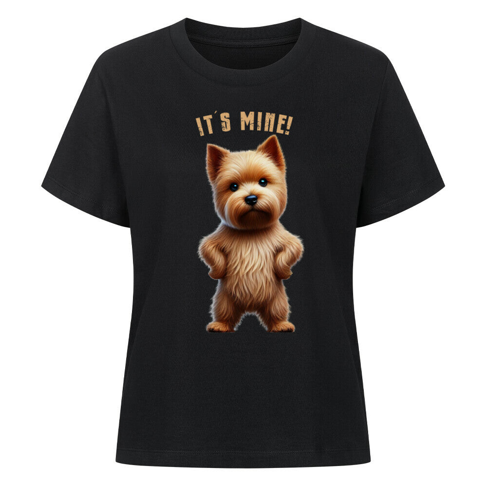 Premium Damen-Shirt "Norwich Terrier - It´s mine" Schwarz – hunde-shirt.de