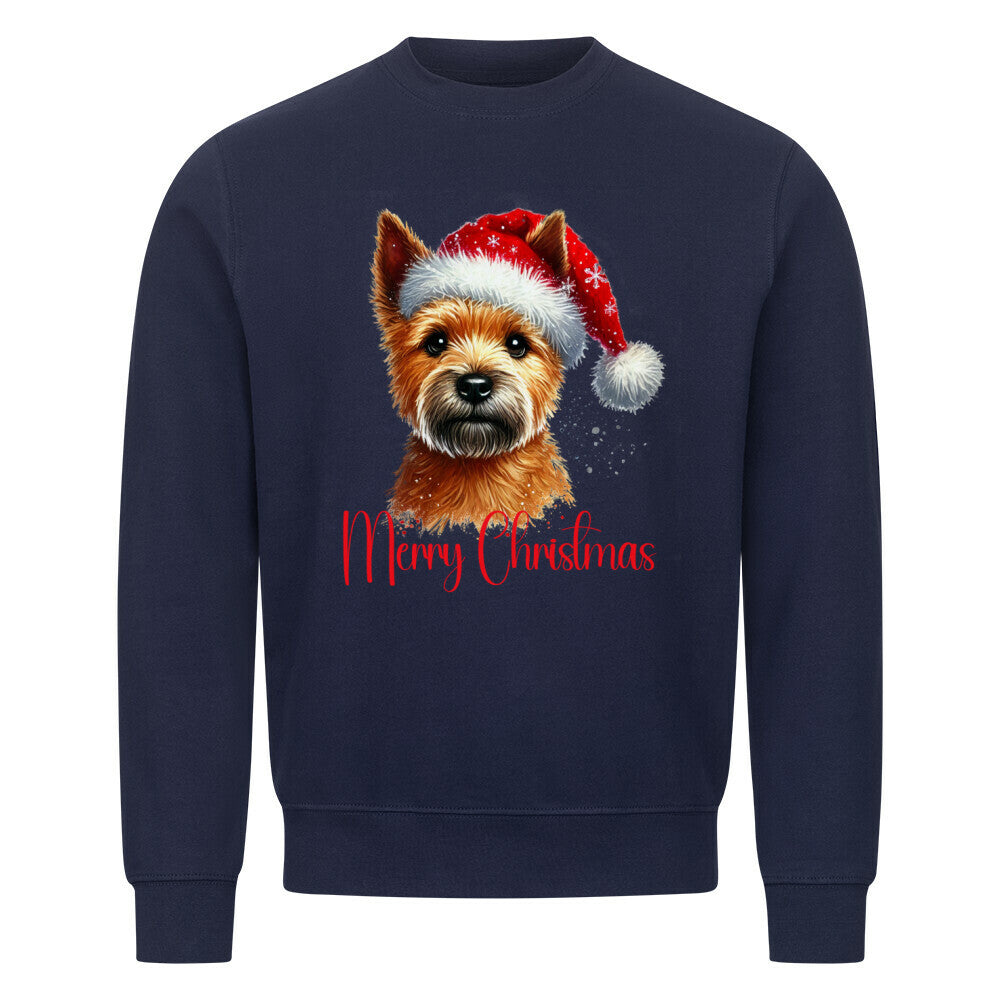 Premium Sweatshirt "Norwich Terrier - Merry Christmas" Navy Blue – hunde-shirt.de