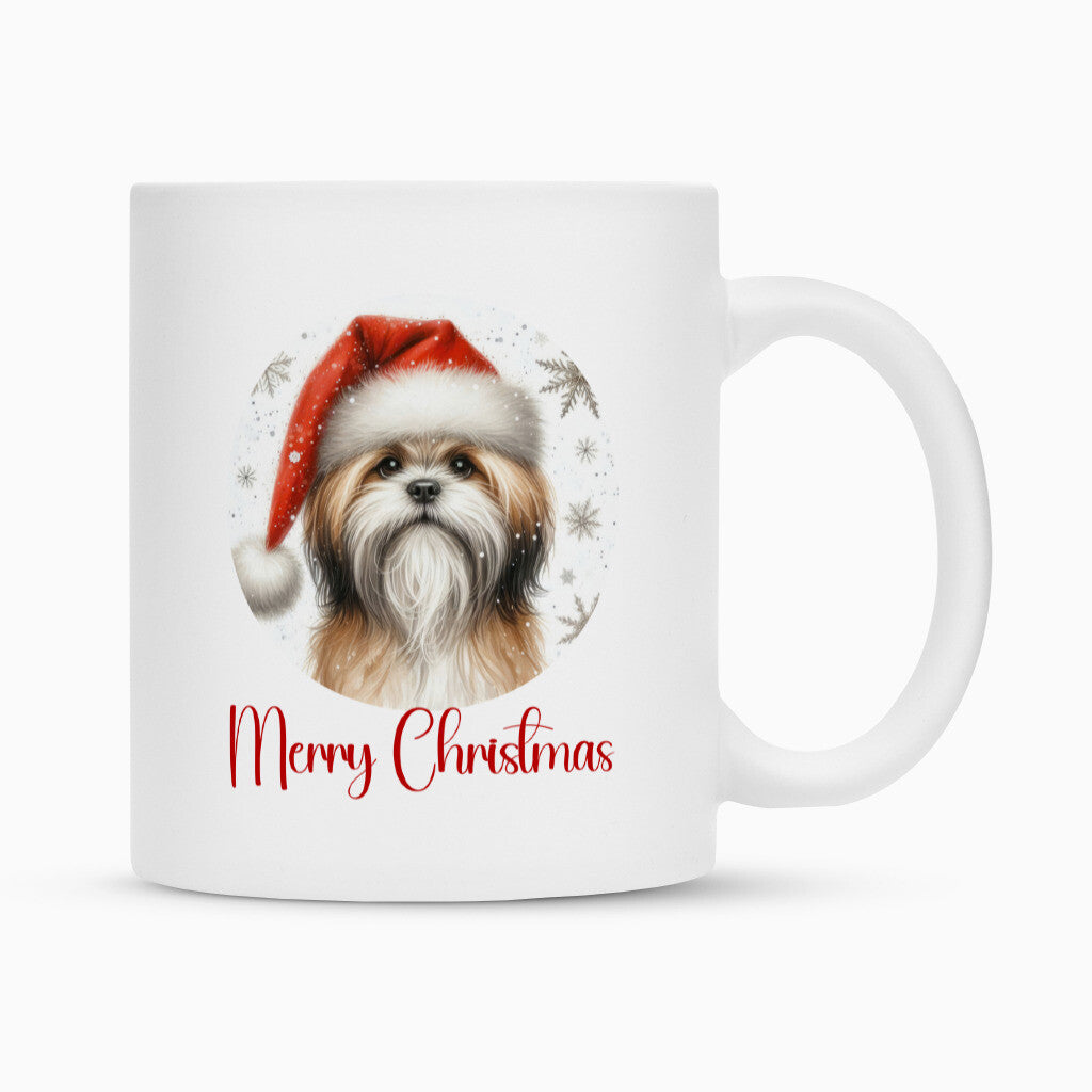 Tasse "Lhasa Apso - Merry Christmas" Weiß – hunde-shirt.de