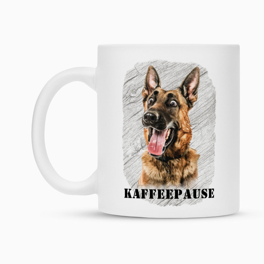 Tasse "Malinois - Kaffeepause" – hunde-shirt.de