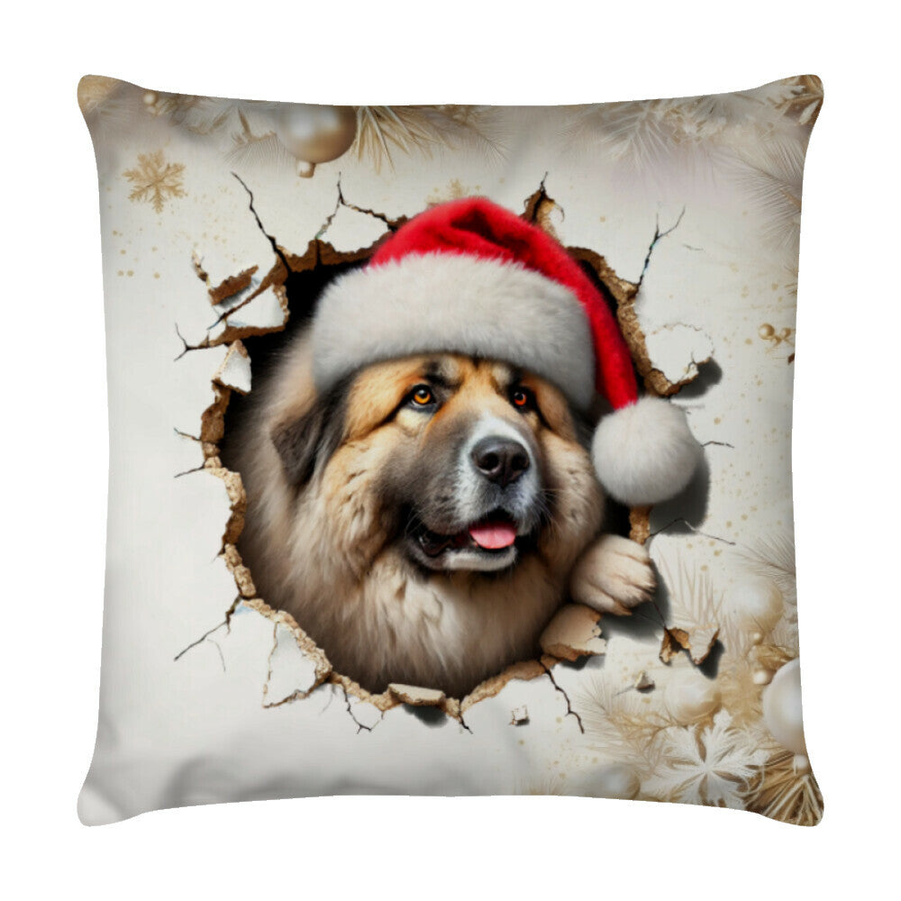 Kissen "Owtscharka - Weihnachten" Weiß – hunde-shirt.de