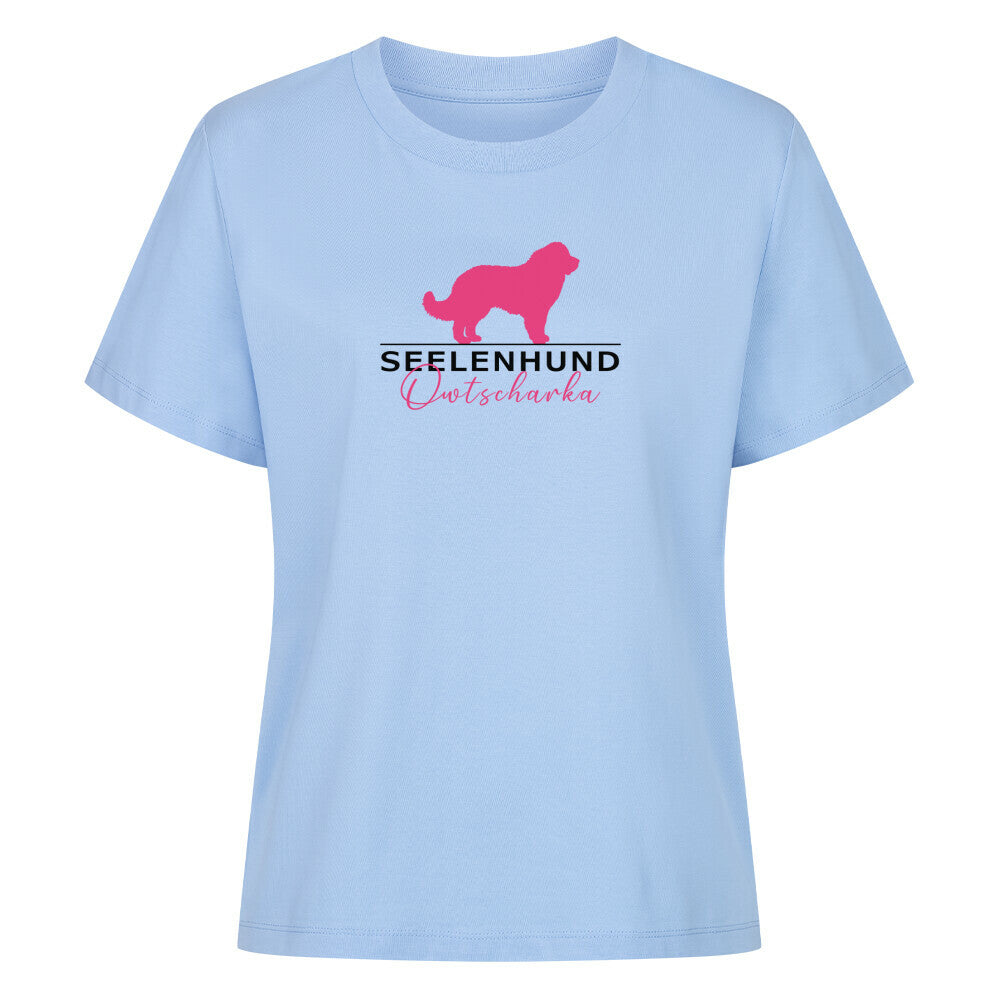 Premium Damen-Shirt "Owtscharka - Seelenhund" Sky Blue – hunde-shirt.de