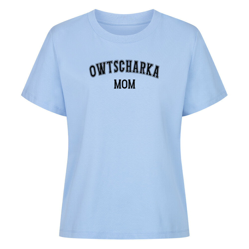 Premium Damen-Shirt "Owtscharka - MOM" Sky Blue – hunde-shirt.de
