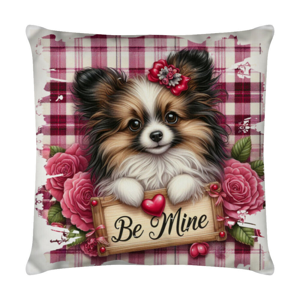 Kissen "Papillon - Be Mine" Weiß – hunde-shirt.de