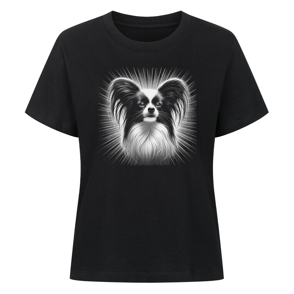 Premium Damen-Shirt "Papillon - Shine" Schwarz – hunde-shirt.de