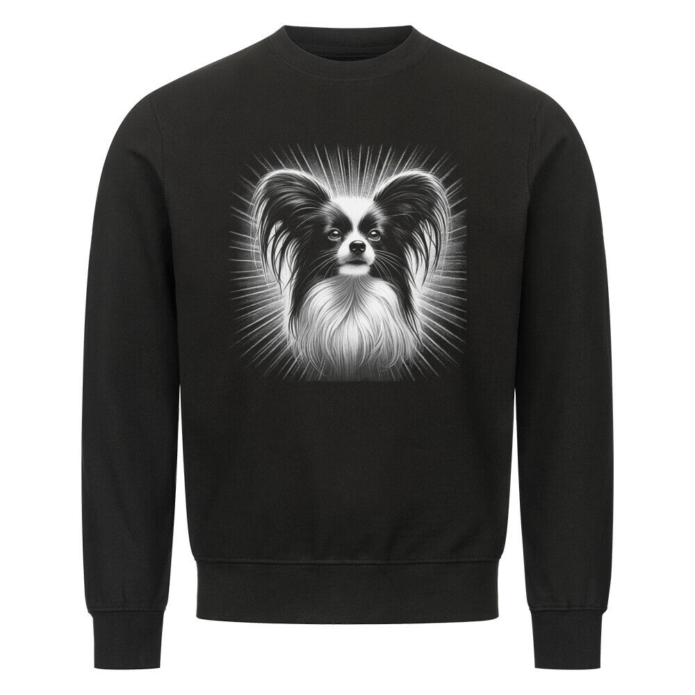 Premium Sweatshirt "Papillon - Shine" Schwarz – hunde-shirt.de
