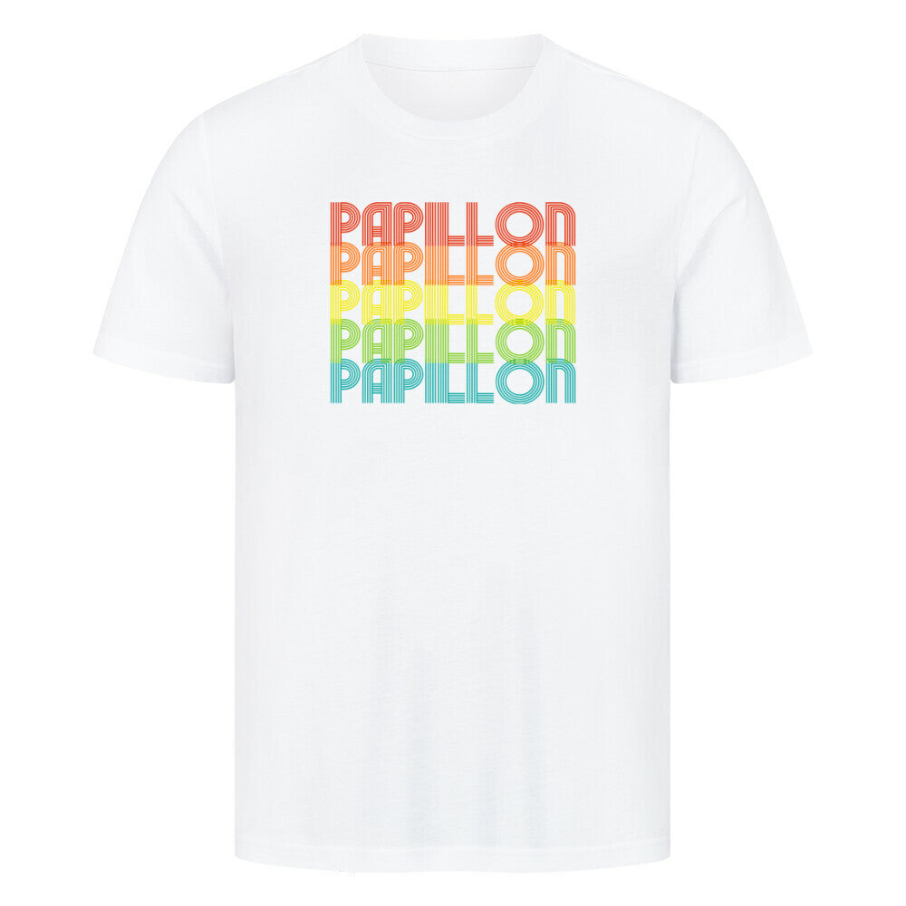 Premium T-Shirt "Papillon - RETRO" Weiß – hunde-shirt.de