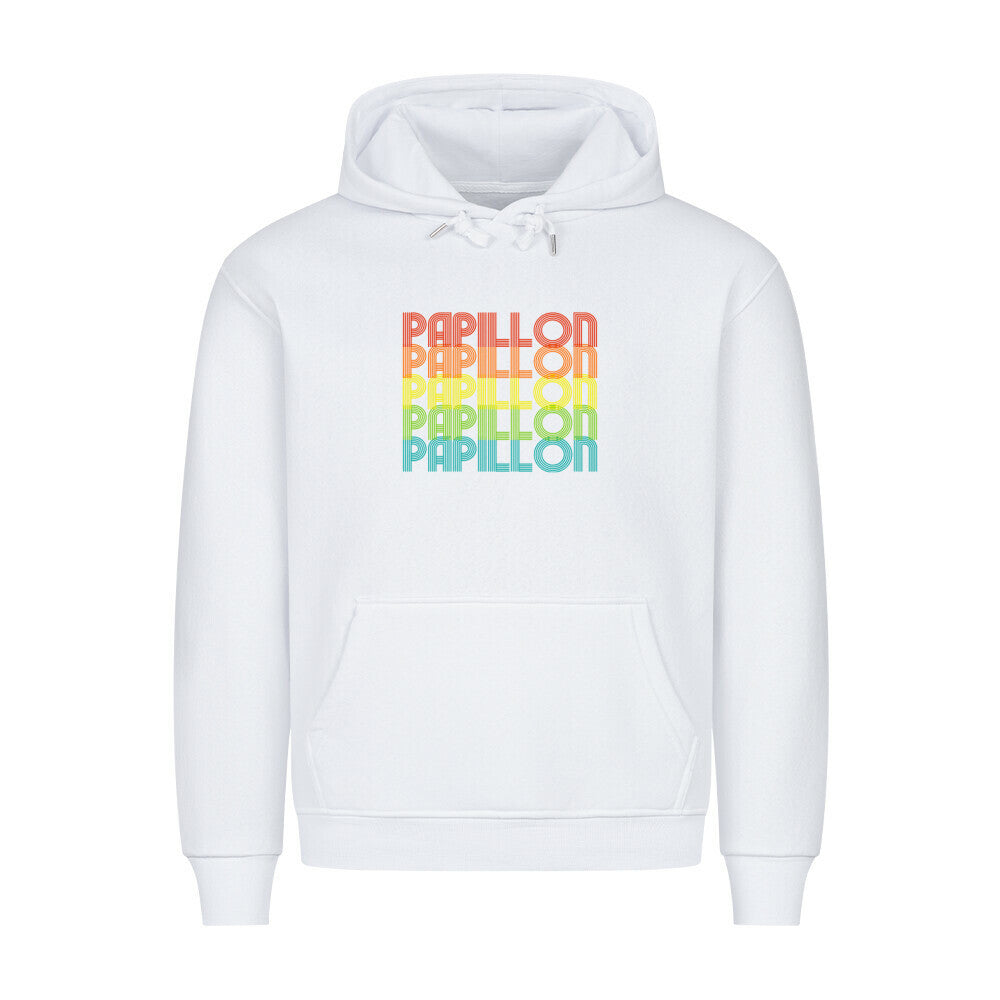 Premium Hoodie "Papillon - RETRO" Weiß – hunde-shirt.de