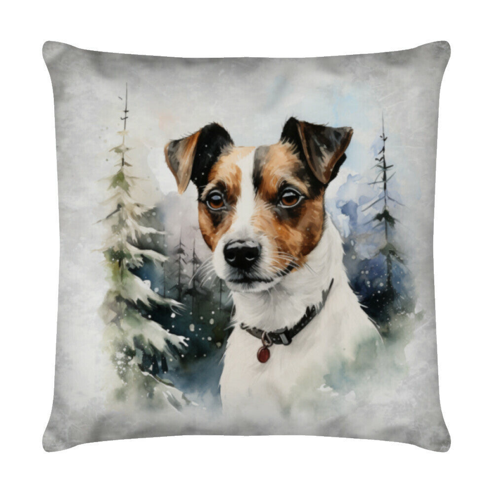 Kissen "Parson Russell - Natur" Weiß – hunde-shirt.de