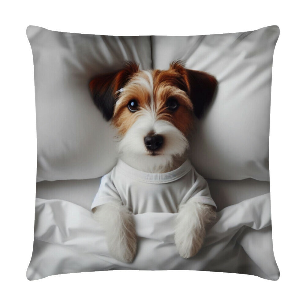 Kissen "Parson Russell - Schlaf gut!" Weiß – hunde-shirt.de