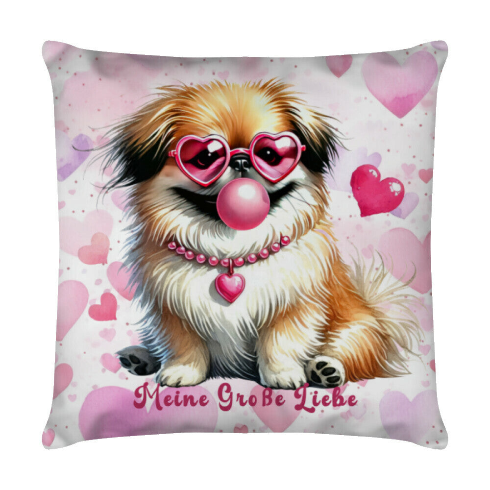 Kissen "Pekingese - Meine große Liebe" Weiß – hunde-shirt.de