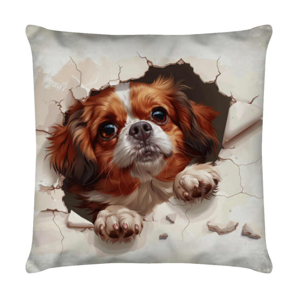 Kissen "Pekingese - Look II" Weiß – hunde-shirt.de