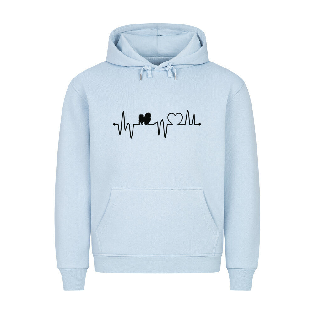 Premium Hoodie "Pekingese - Heartbeat" Babyblau – hunde-shirt.de