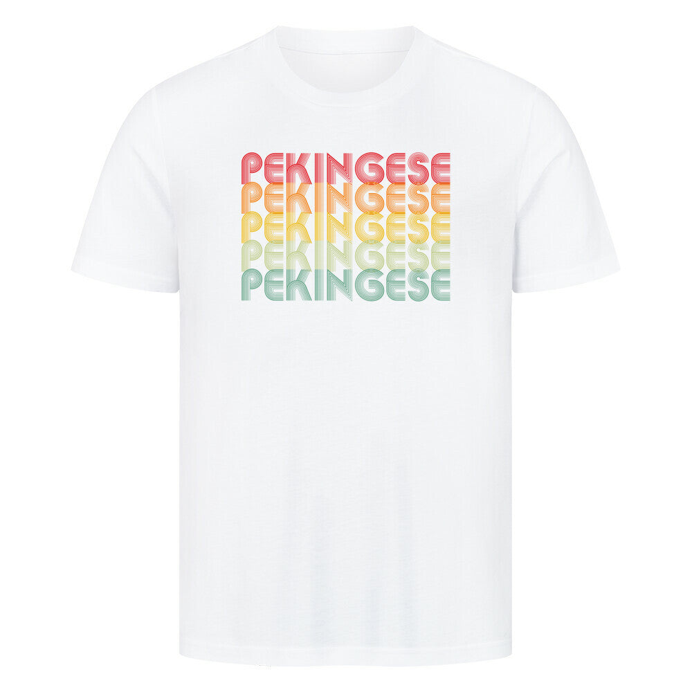 Premium T-Shirt "Pekingese - RETRO" Weiß – hunde-shirt.de
