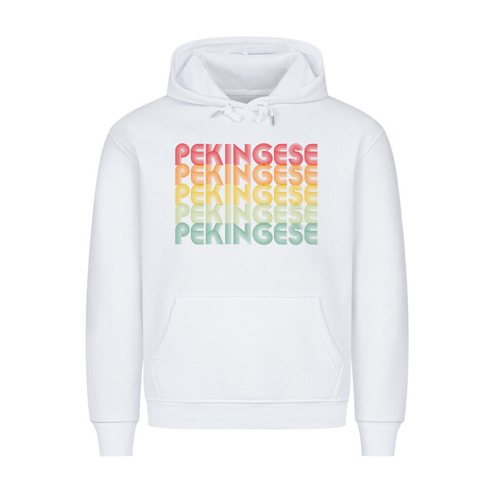 Premium Hoodie "Pekingese - RETRO" Weiß – hunde-shirt.de