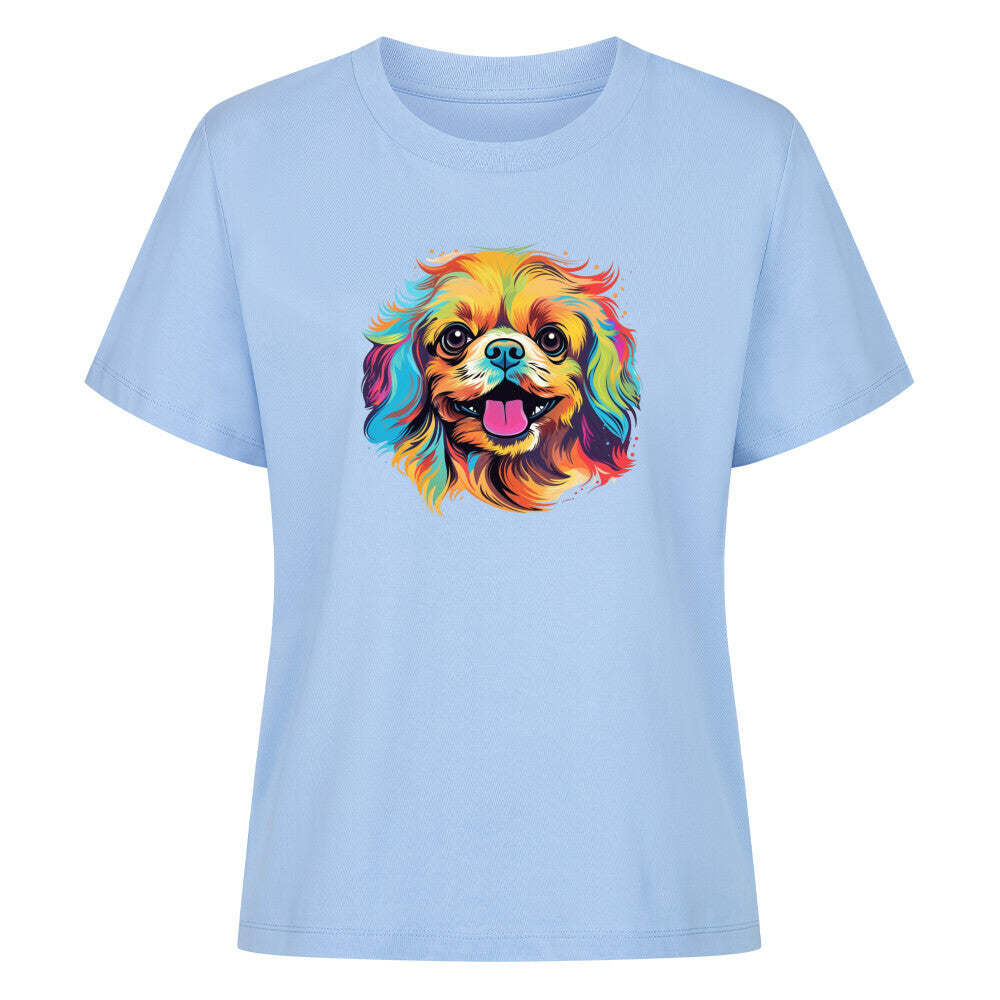 Premium Damen-Shirt "Pekingese - Paint" Sky Blue – hunde-shirt.de