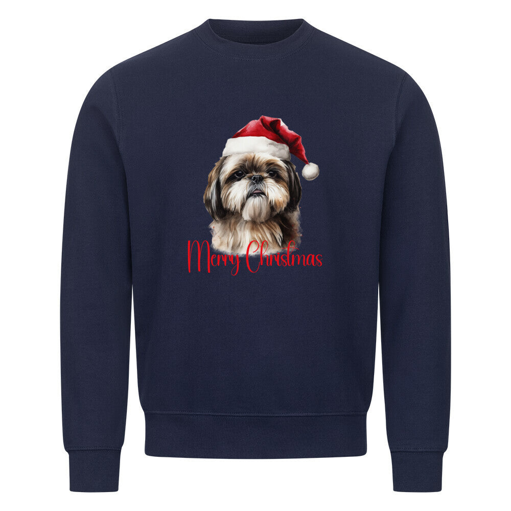 Premium Sweatshirt "Pekingese - Merry Christmas" Navy Blue – hunde-shirt.de