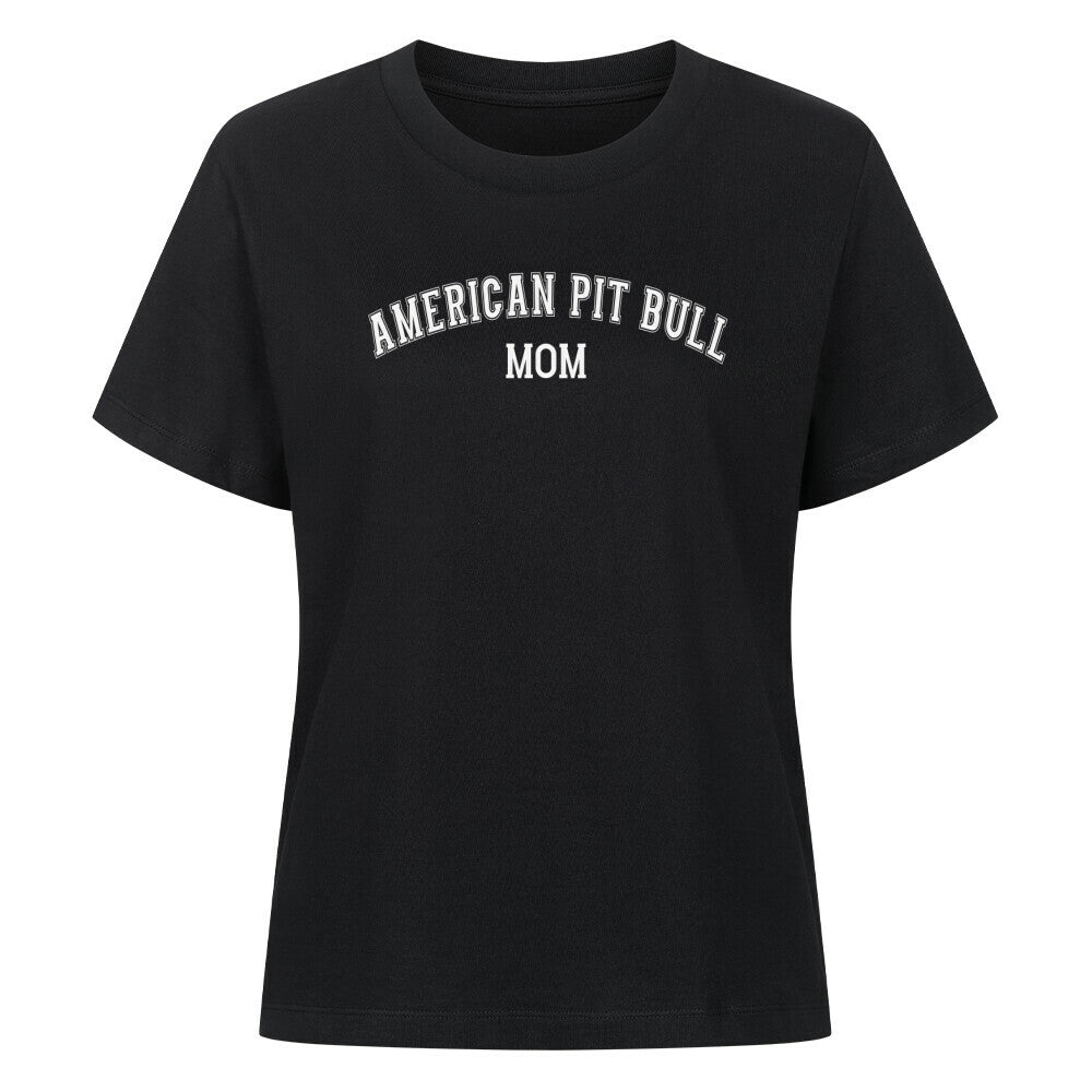 Premium Damen-Shirt "American Pit Bull - MOM" Schwarz – hunde-shirt.de
