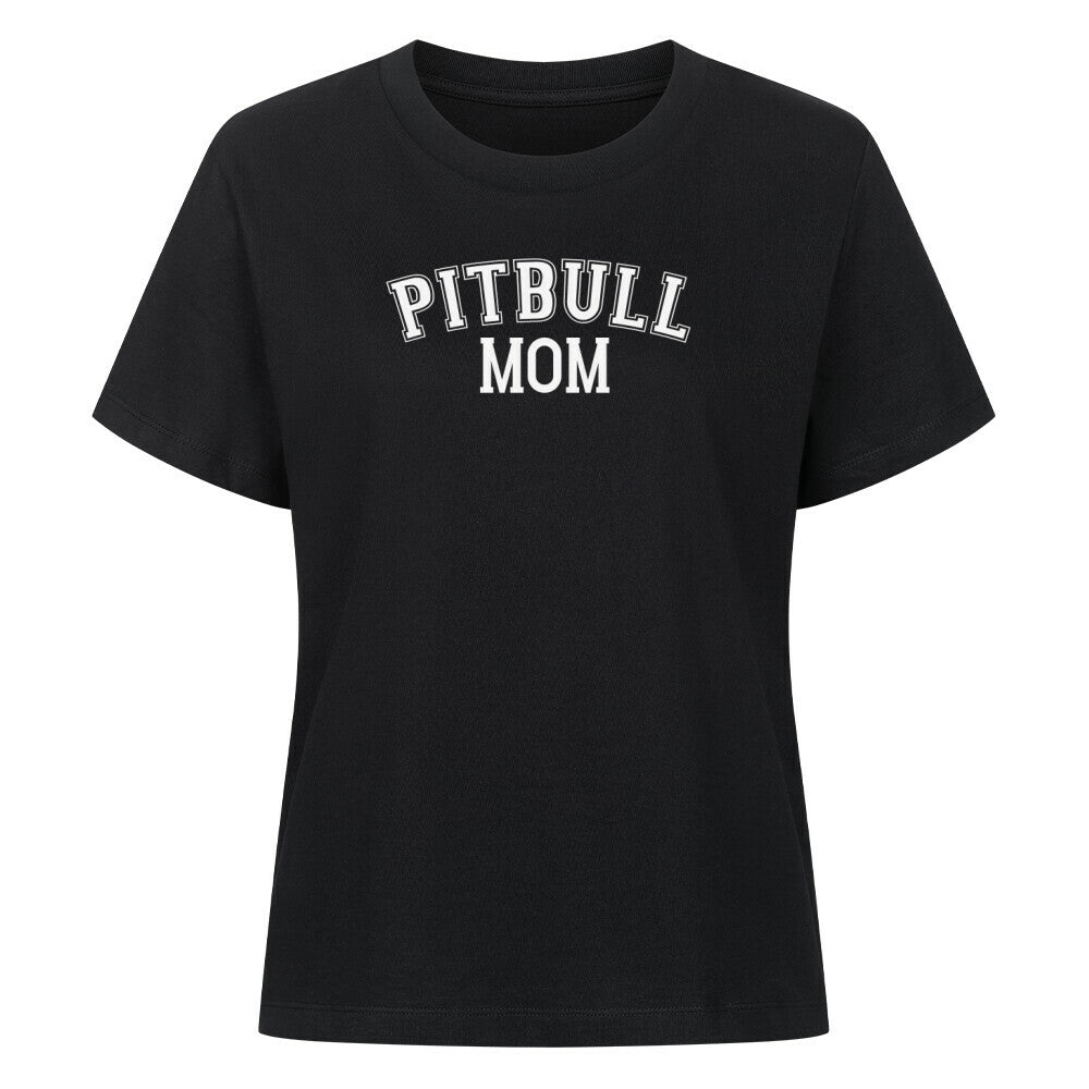 Premium Damen-Shirt "Pit Bull - MOM" Schwarz – hunde-shirt.de