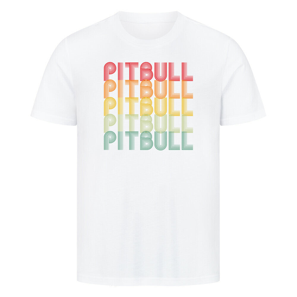 Premium T-Shirt "Pit Bull - RETRO" Weiß – hunde-shirt.de