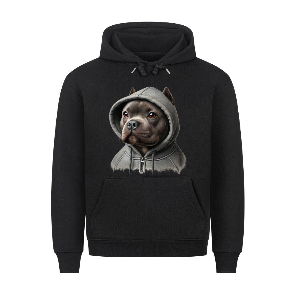 Premium Hoodie "Pocket Bully - Hooded" Schwarz – hunde-shirt.de