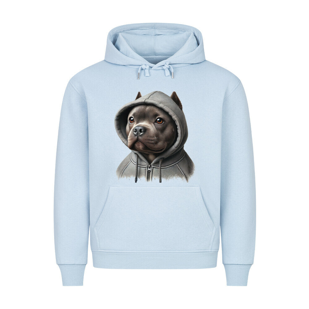 Premium Hoodie "Pocket Bully - Hooded" Babyblau – hunde-shirt.de