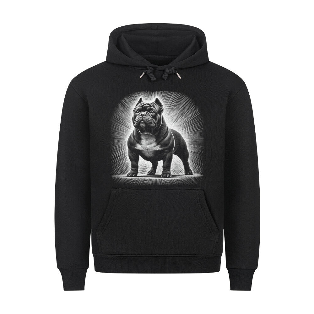 Premium Hoodie "Pocket Bully - Bright" Schwarz – hunde-shirt.de