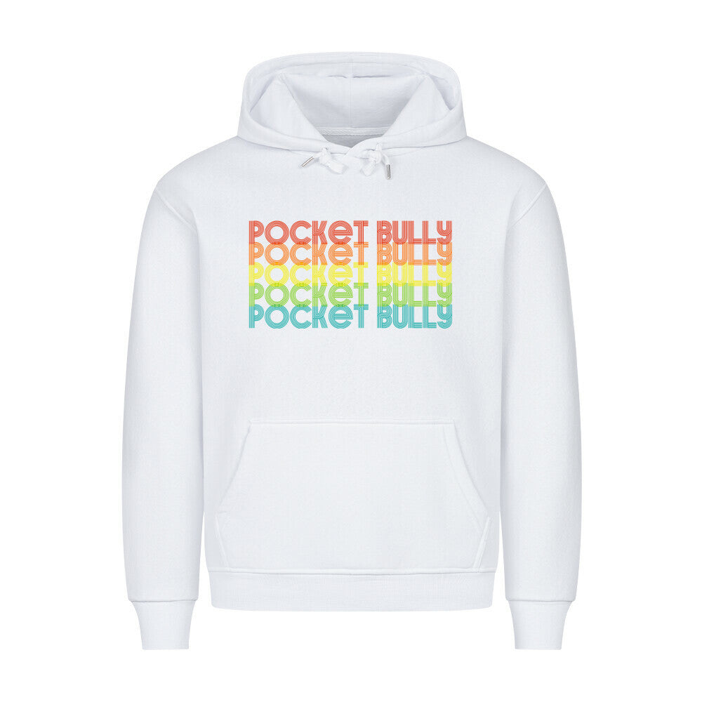 Premium Hoodie "Pocket Bully - RETRO" Weiß – hunde-shirt.de
