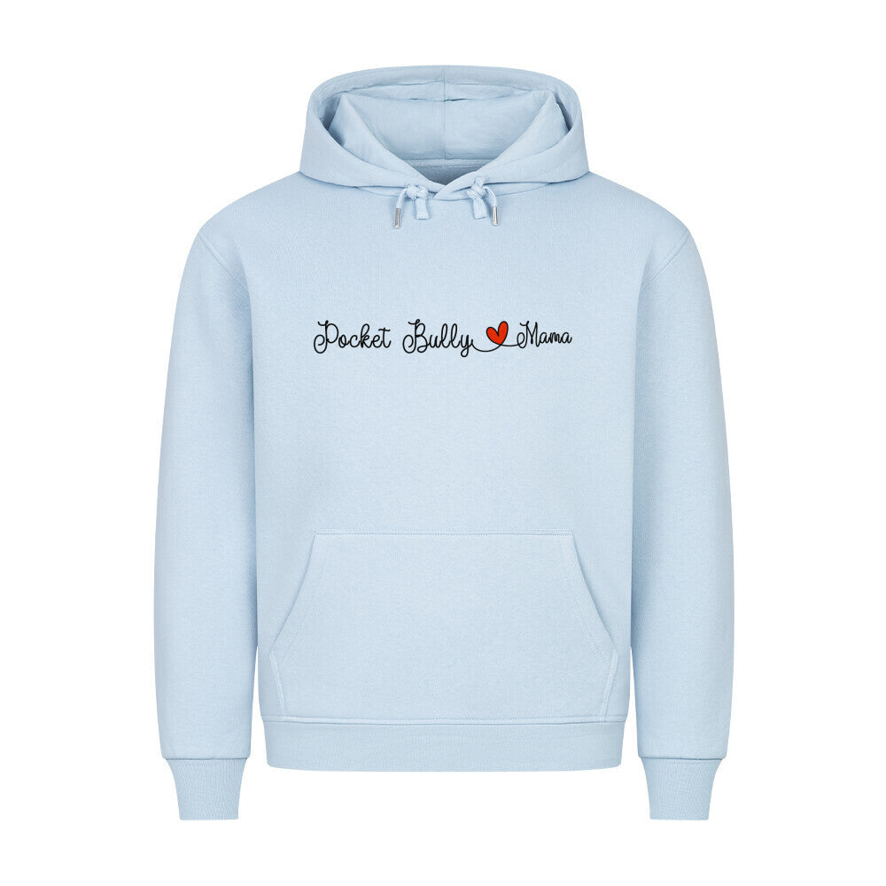 Premium Hoodie "Pocket Bully - Mama" Babyblau – hunde-shirt.de