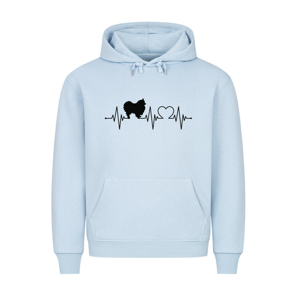 Premium Hoodie "Pomeranian - Heartbeat" Babyblau – hunde-shirt.de