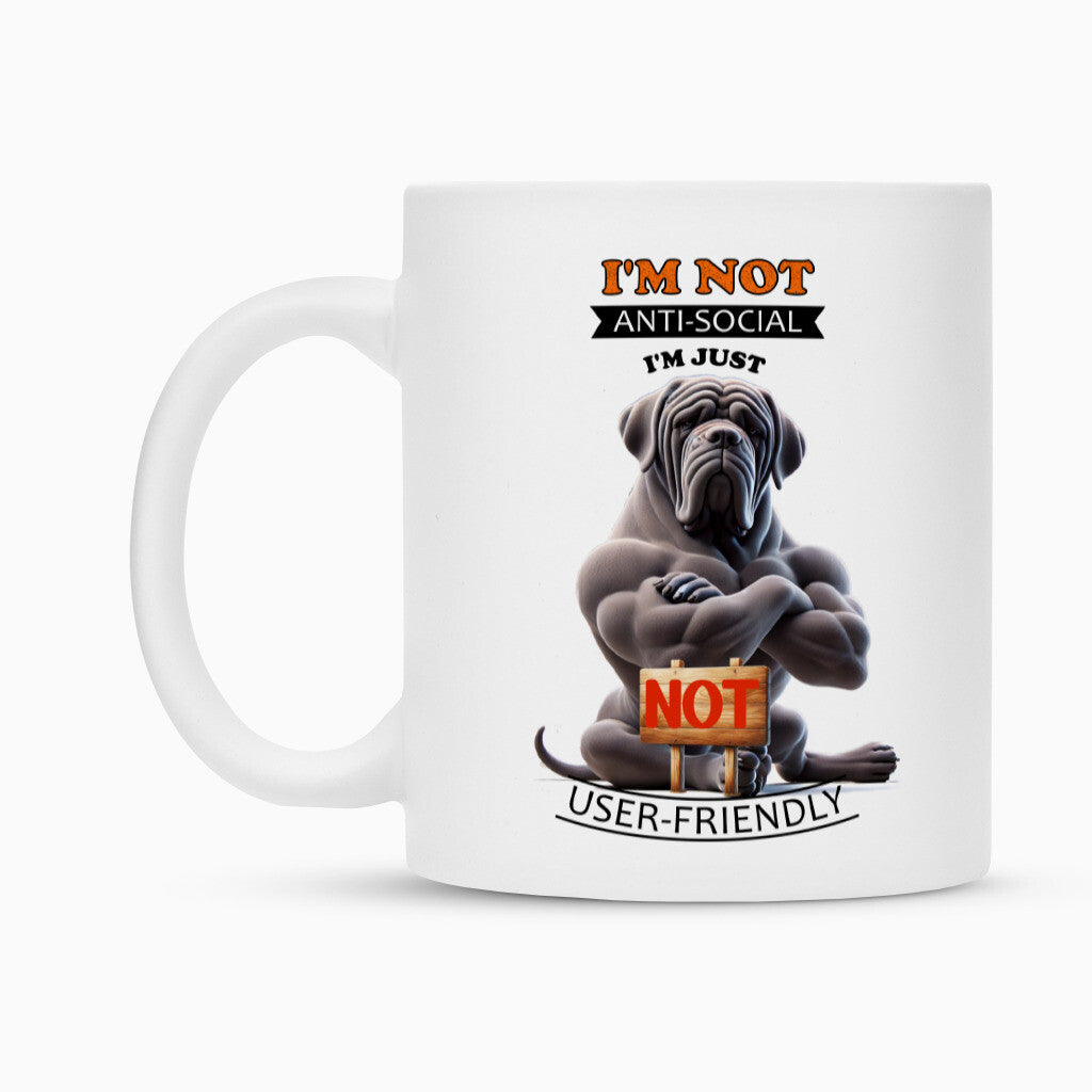 Tasse "Mastino - Anti-Social" – hunde-shirt.de