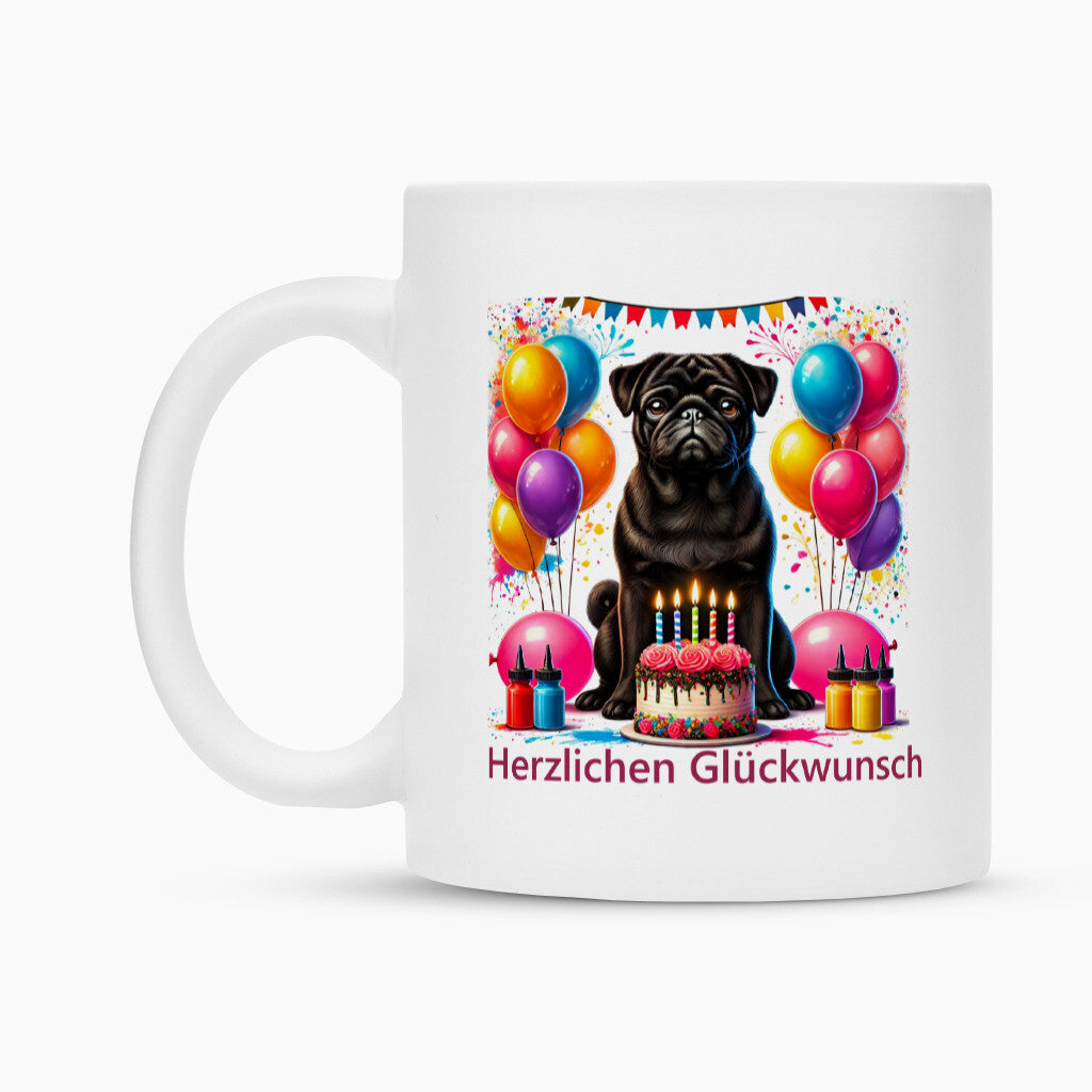 Tasse "Mops - Glückwunsch" – hunde-shirt.de