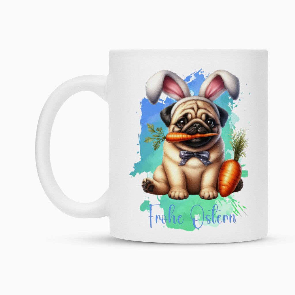 Tasse "Mops - Frohe Ostern" – hunde-shirt.de
