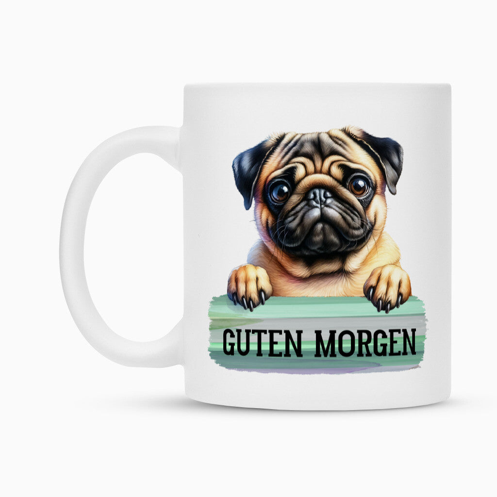 Tasse "Mops - Guten Morgen" – hunde-shirt.de