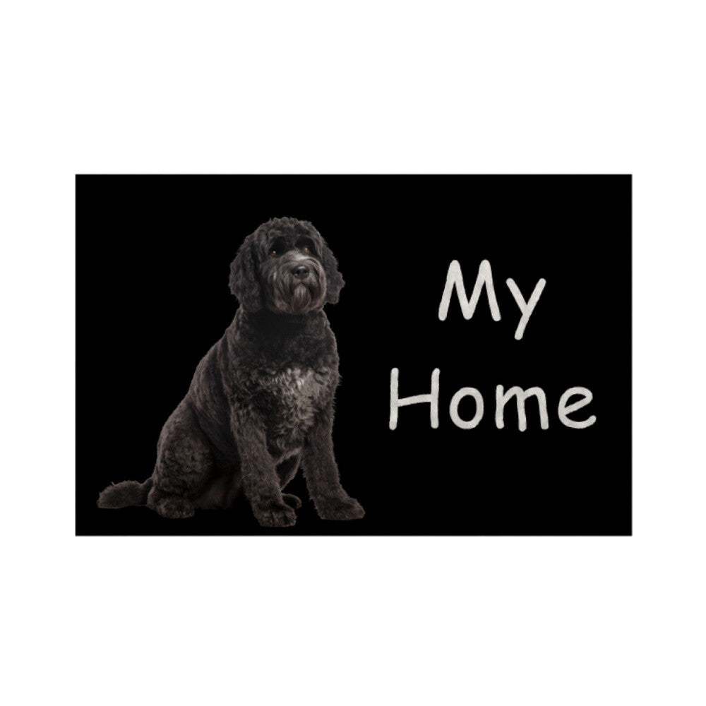 Fußmatte "Portugiesischer Wasserhund - My Home" Weiß – hunde-shirt.de