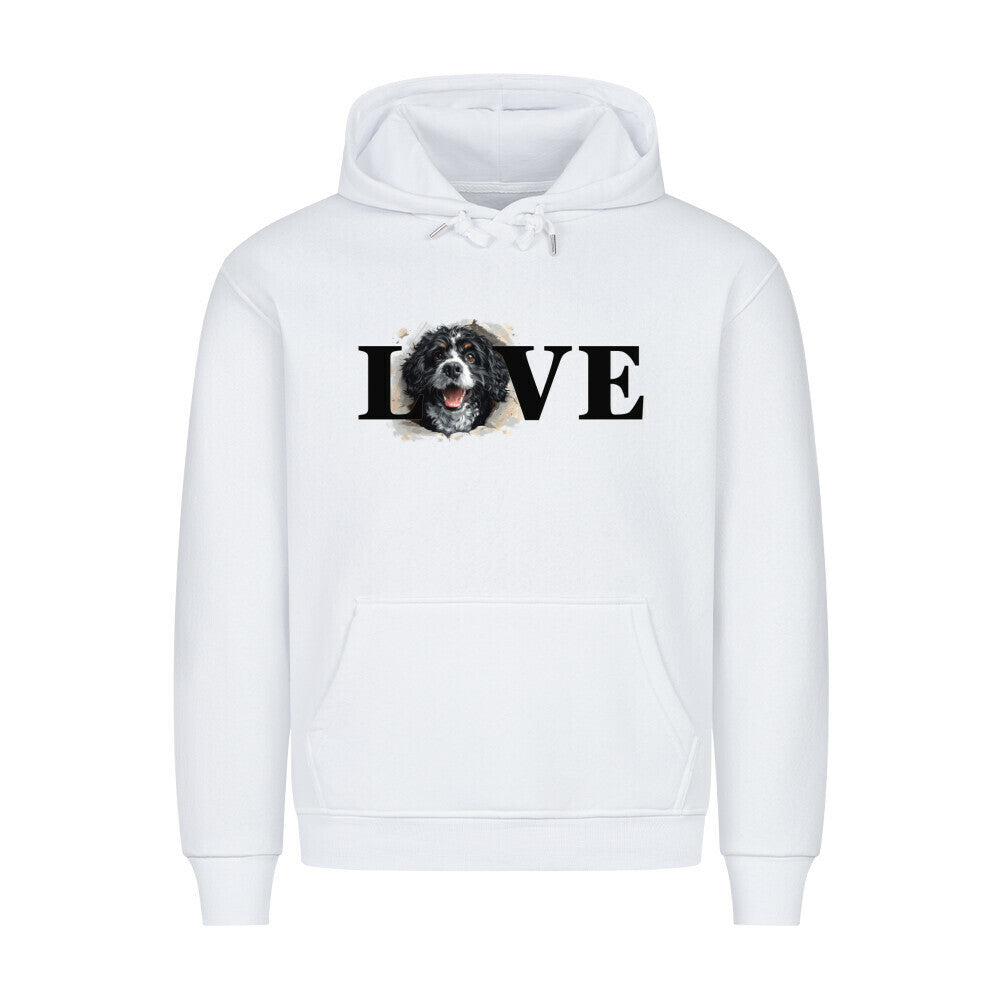 Premium Hoodie "Portugiesischer Wasserhund - LOVE" Weiß – hunde-shirt.de