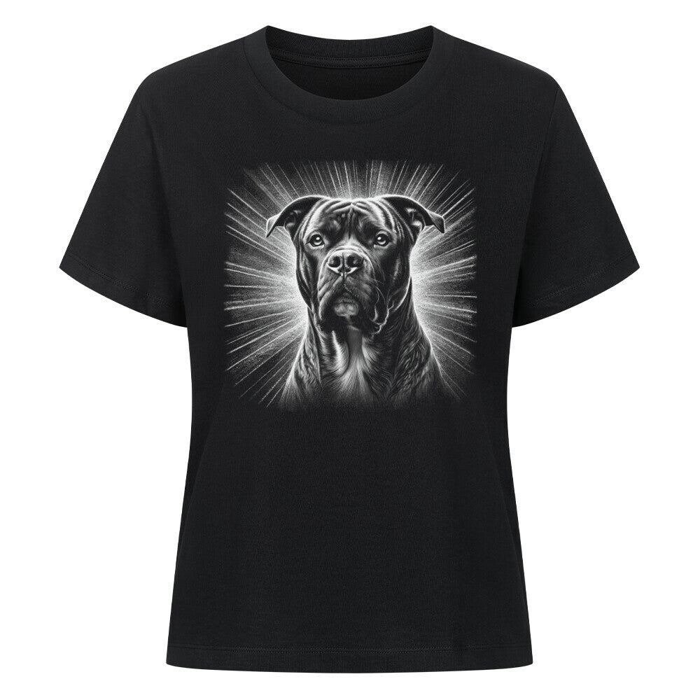 Premium Damen-Shirt "Presa Canario - Shine" Schwarz – hunde-shirt.de