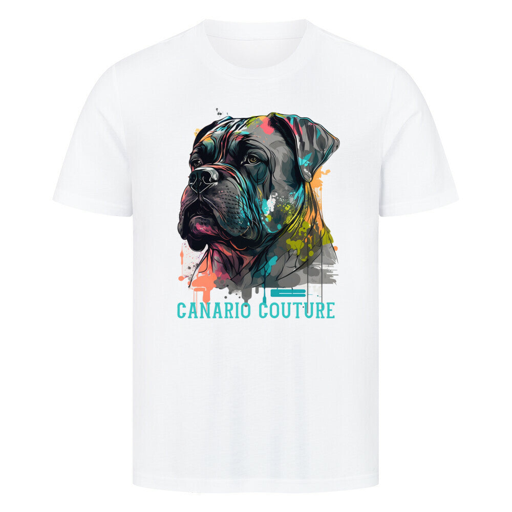 Premium T-Shirt "Presa Canario - Couture" Weiß – hunde-shirt.de