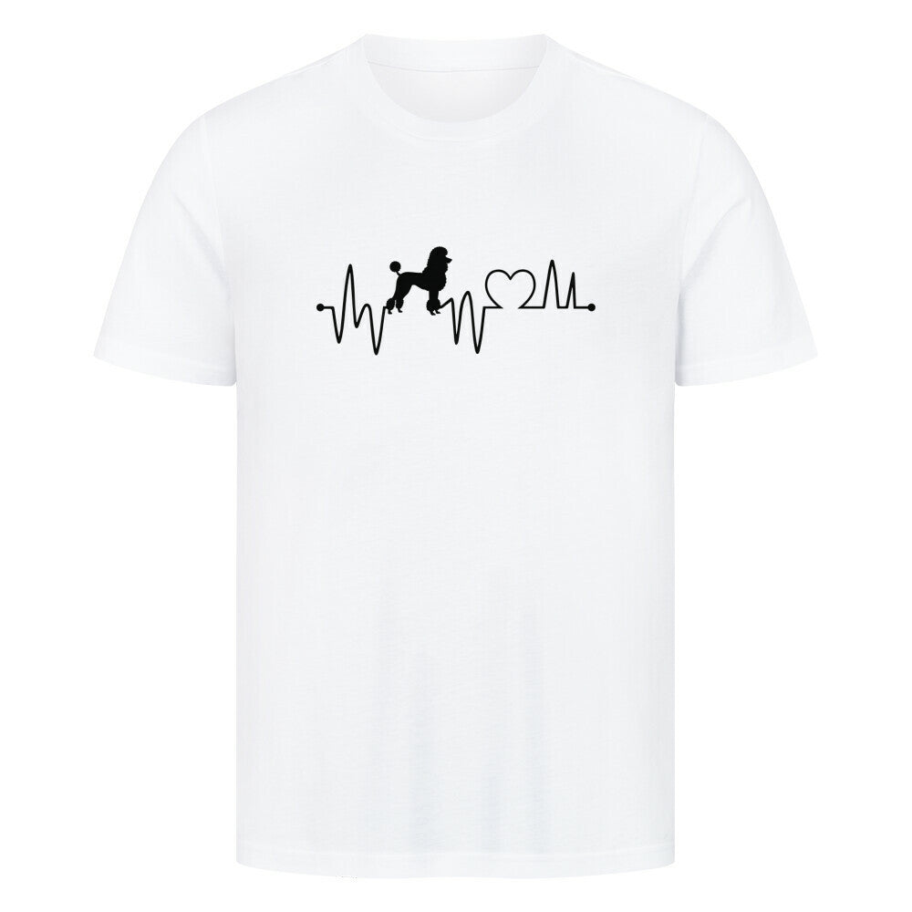 Premium T-Shirt "Pudel - Heartbeat" Weiß – hunde-shirt.de