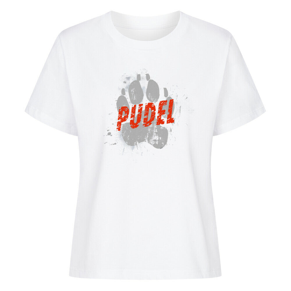 Premium Damen-Shirt "Pudel - PAW" Weiß – hunde-shirt.de